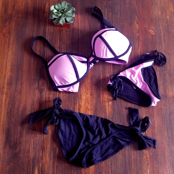 asos purple bikini
